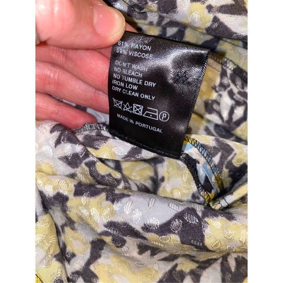 Christian Wijnants Blue and Yellow Floral Belted Dress Size Small, MSRP $725 - Picture 9 of 16